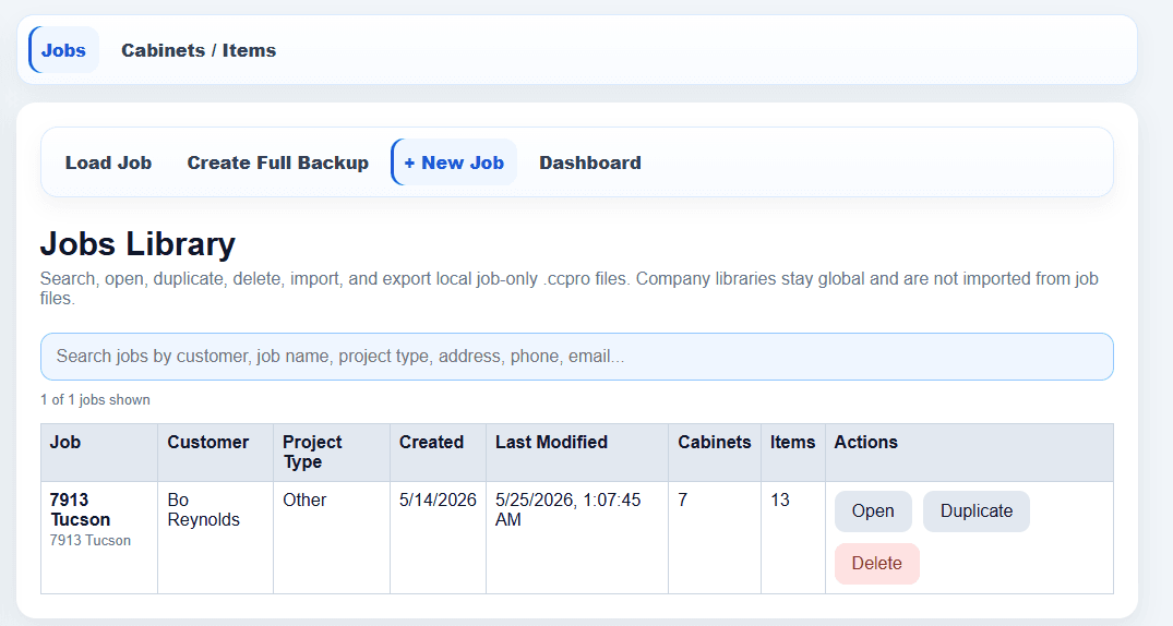 Jobs Overview screenshot